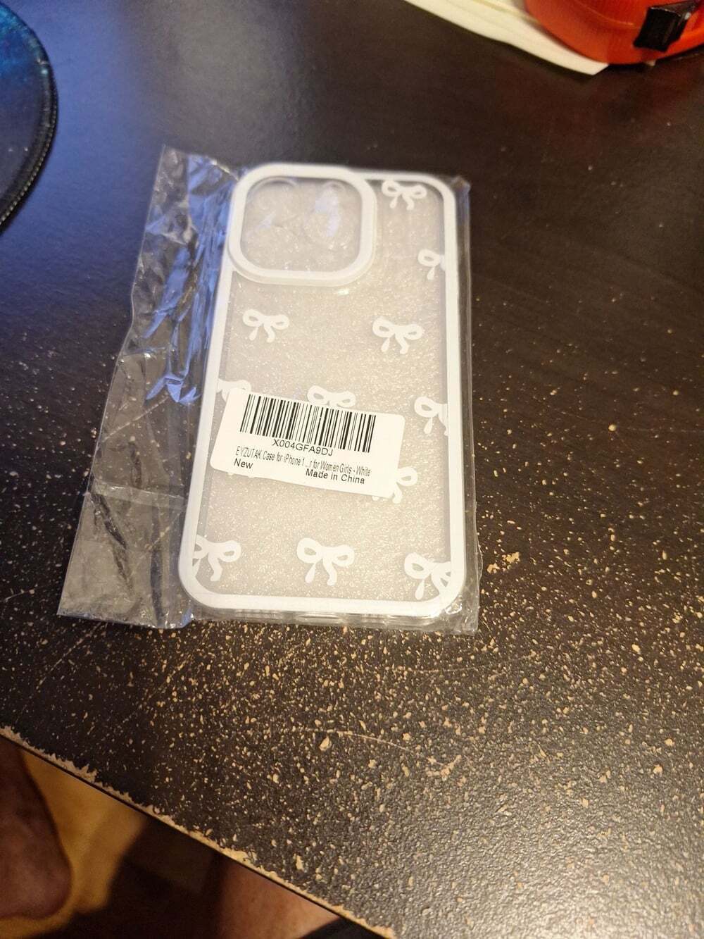 New EYZUTAK White Bow Glitter iPhone Case - Women/Girls